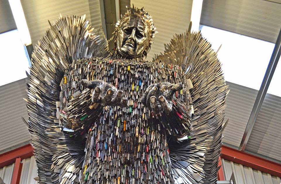 The Knife Angel – A Sculpture Made of 100,000 Police Confiscated Knives