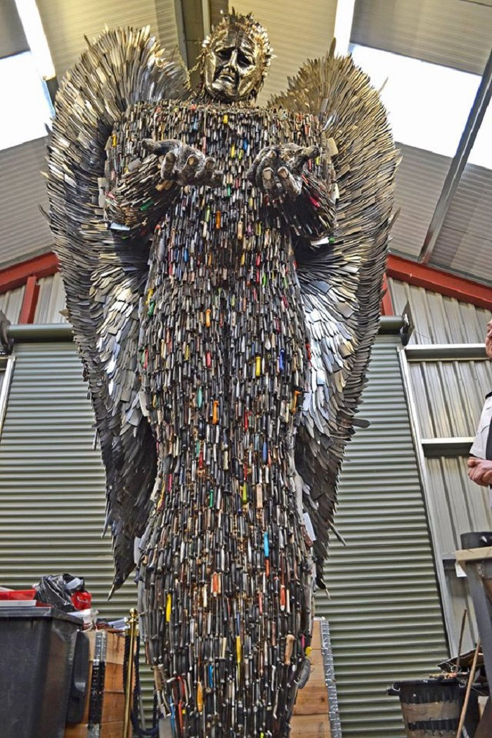The Knife Angel - A Sculpture Made of 100,000 Knives Confiscated by the