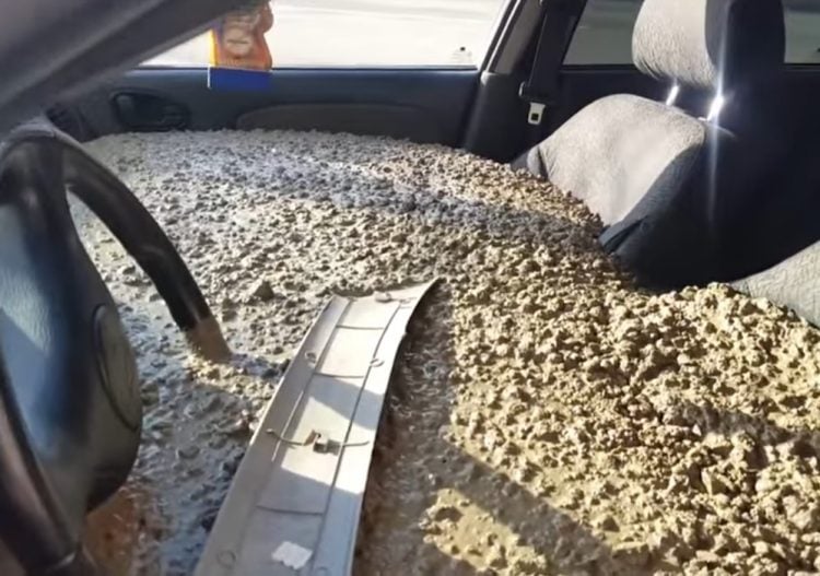 Russian Man Fills Wife’s Car with Concrete, Films the Whole Thing