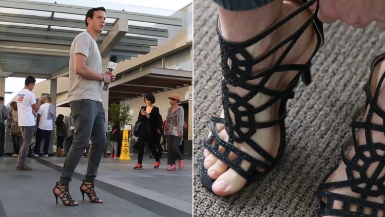Guys wearing online high heels