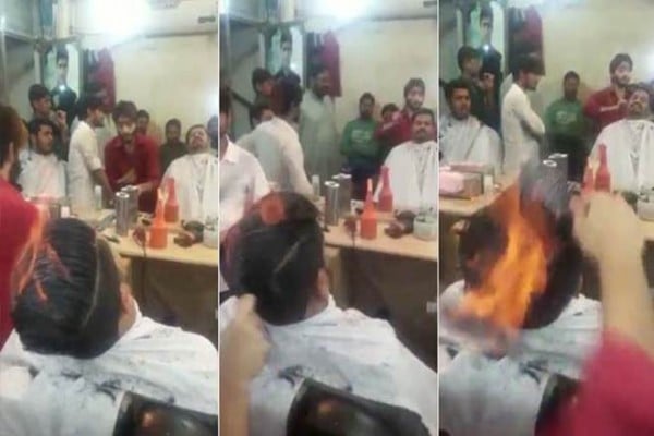 Hot Hairdo - Pakistani Hairstylist Sets His Clients' Hair on Fire
