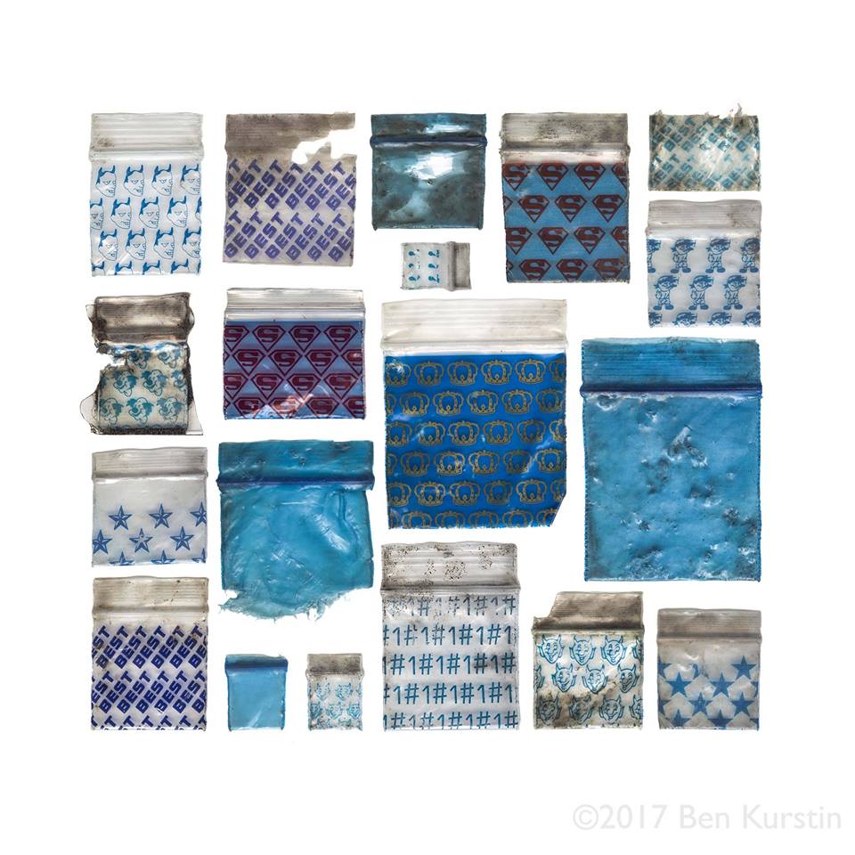 Chicago Artist Spends Two Years Collecting Almost 9,000 Drug Bags to