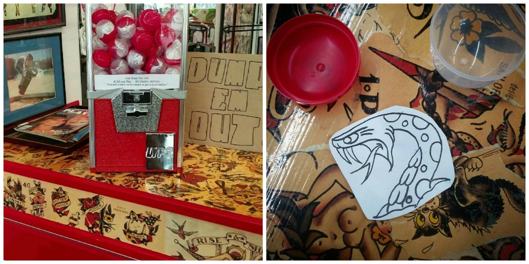 Get What You Get A Gumball Machine for Random Tattoo Designs