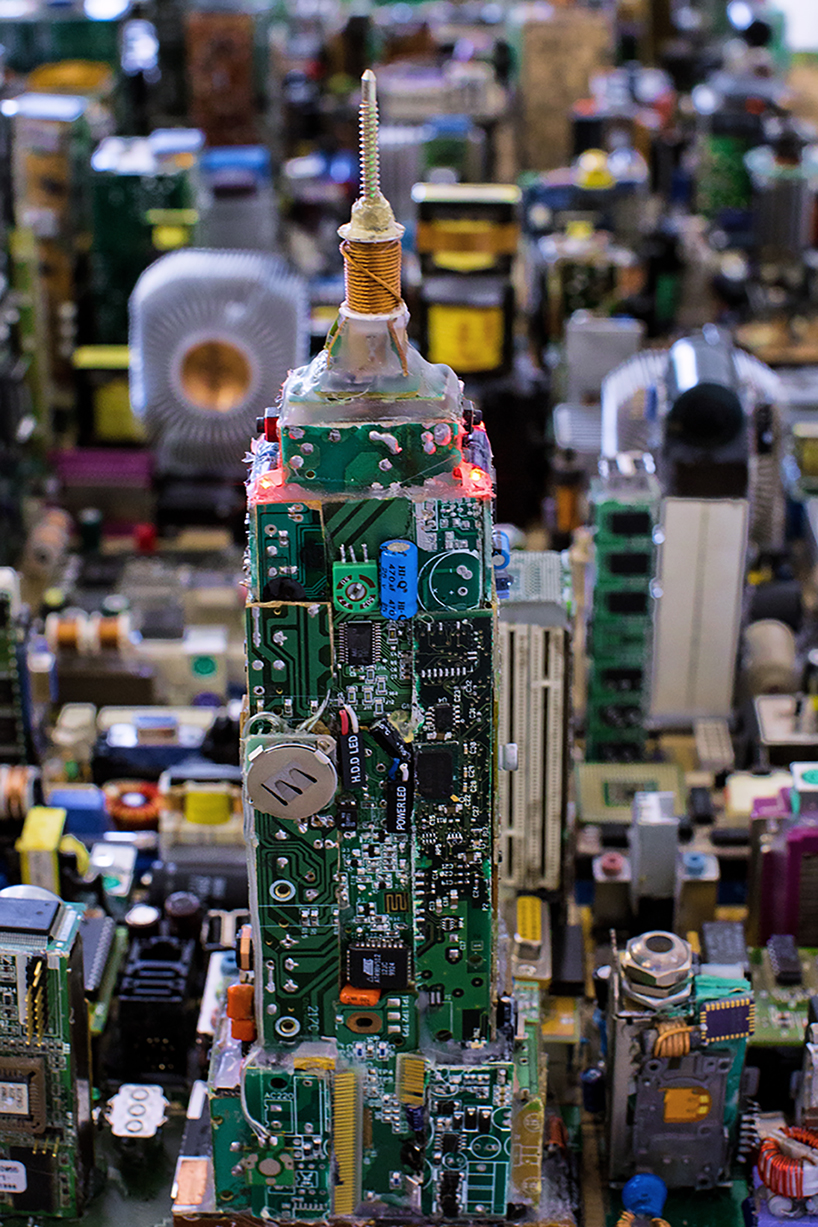 Old Computer Component Models Artist Spends Three Months Building Accurate Model of Midtown Manhattan ...