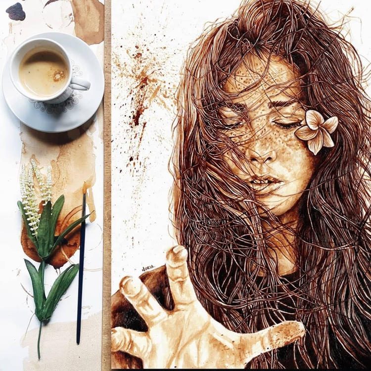 painting with coffee