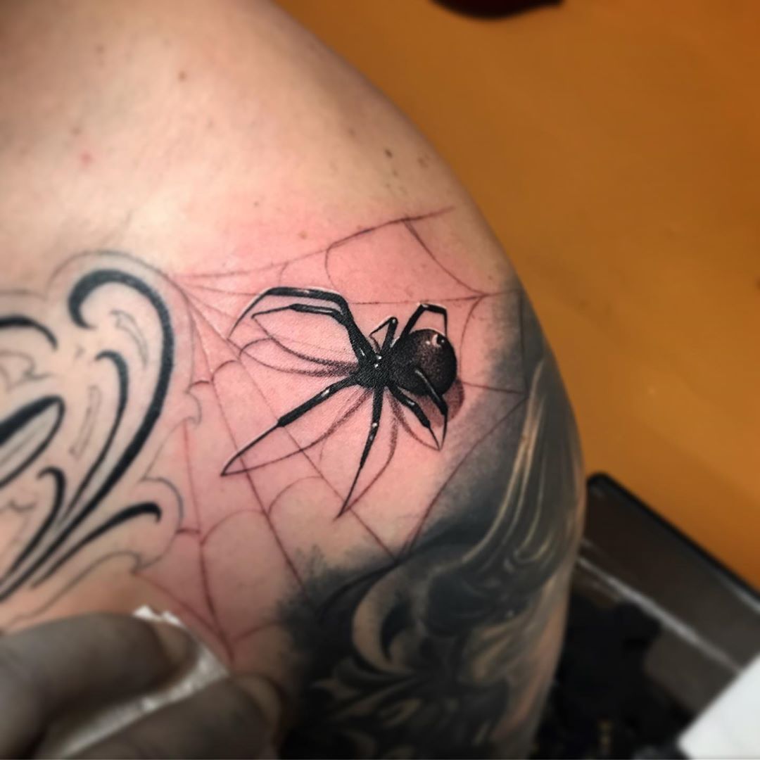 Black widow spider tattoo designs