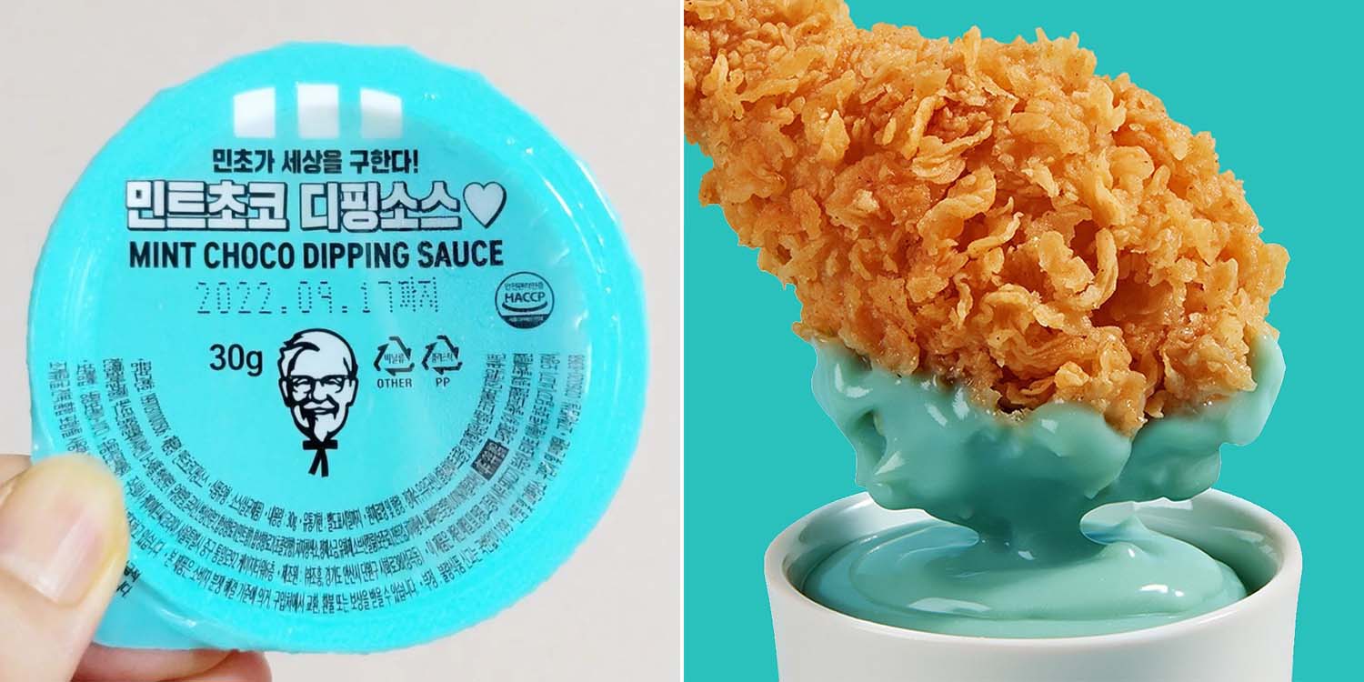 KFC Introduces Blue Mint ChocolateFlavored Dip for Its Fried Chicken