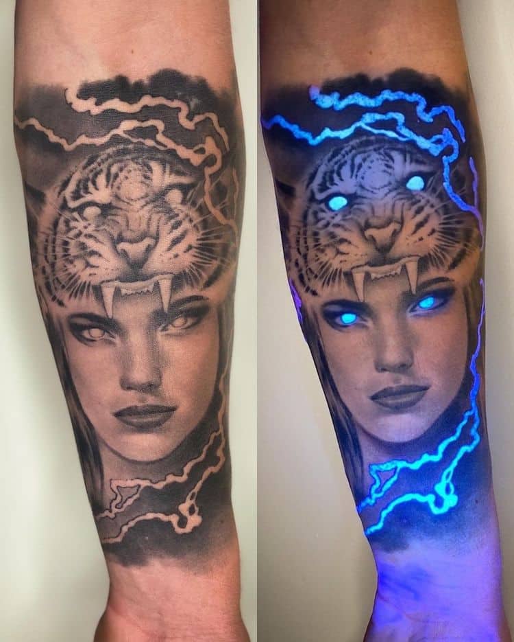 Using a UV Tattoo Machine Light for UV Blacklight Tattoos